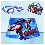 Anime Spiderman Kid Swimwear Pants Cap Set Baby Boy Swimsuit Shorts Cartoon Spiderman kids Swimming Trunks Glasses Gift - Image 14