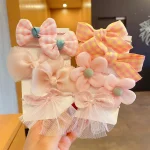 10 Pcs/Set New Baby Girl Cute Colors Flower Hair Bands Ponytail Holder children Soft Scrunchies Rubber Kids Hair Accessories - Image 11