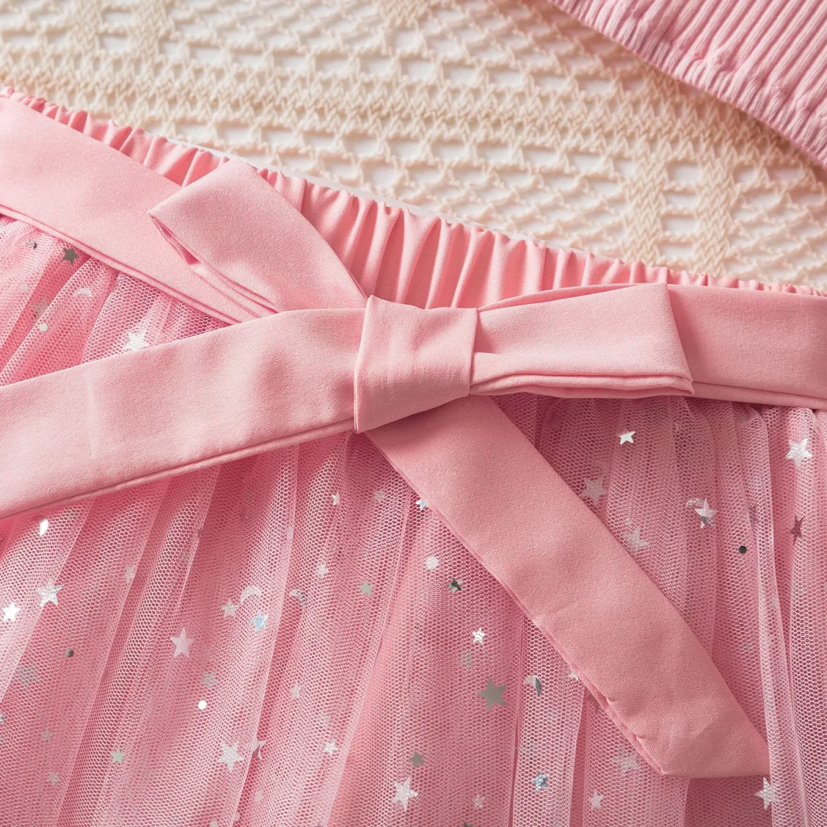 Sweet Girls Clothes Set 3-8 Yrs Off Shoulder Top and Star Sequin Skirt Summer Outfits Children's Causal Birthday Clothing Suit - Image 5