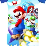 2024 Super Mario anime figure Mario Boy Swimsuit Children Cartoon One-Piece Swimsuit Summer Beach Resort Pool Party Clothes - Image 2