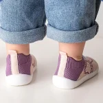 Baby Shoes Anti-slip Breathable Infant Crib Floor Socks with Rubber Sole for Children Girls Boys Mesh Shoes Soft Bottom Slippers - Image 3