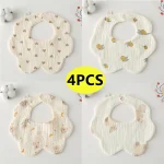 Newborn Bibs Burp Cloths For Baby Girls Boys Infants Cotton Saliva Towel Toddler Feeding Drool Bib Thickened Burp Cloths New - Image 7