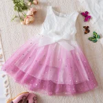 Dress for Kids Girls 2025 New Summer Clothes for 3-8Y Children Clothing Pink Ombre Princess Casual Dress for Birthday Party Wear - Image 5