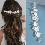 Handmade Rhinestones Hair Accessories for Girls Artificial Crystal Pearl  Headband Tiara Jewelry Hair Clips