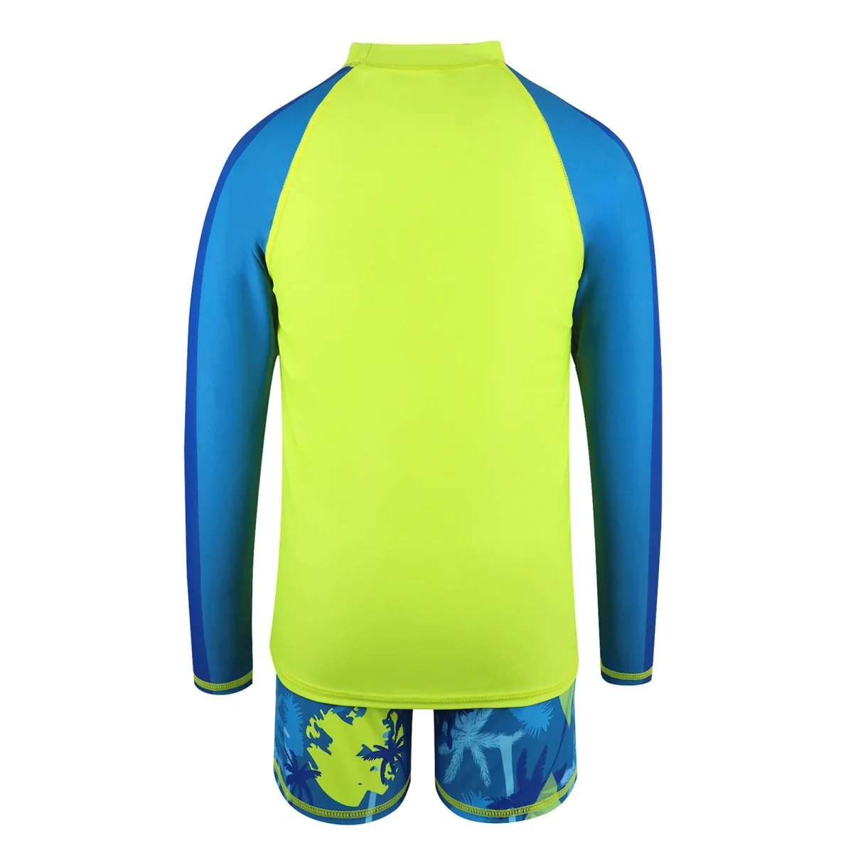 Boys Swim Sets Rash Guard Swimsuit Set Long Sleeves Swim Tops and Trunks Set Tropical Print Swimwear Summer Beach Bathing Suit - Image 2