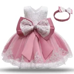 1 Year Baby Girl Birthday Party Dress for Newborn Girls Clothes Polka Dots Costumes Infant Christending Gown Match Bow Headwear - Image 10