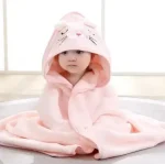 Toddler Bathrobe Infant Bath Towel Boy Girl Blankets Swaddle With Hood Cartoon Coral Fleece Towel Blanket Newborn Kids Bedding - Image 15