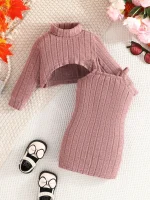 Newborn Baby Girls Clothes Set 6Months-3Years old Long Sleeve Striped Top and Suspenders Skirt Princess Dresses For Kids Girl - Image 4