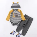 Newborn Boy and Girl Clothes Set 0-3 Months New born Hospital Stuff Outfit Gift Bodysuit Pants Socks Hat Fashion Free Shipping - Image 9
