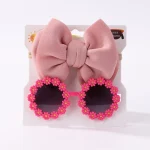Fashion Baby Hair Glasses Accessories Set Nylon Bows Headband for Newborn Girl Lovely Hairclips Babe Sunglasses Headwear Sets - Image 19