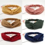 Women's summer headband trendy fashion cute cross knot headscarf elastic headband soft girl's headband hair accessories - Image 2