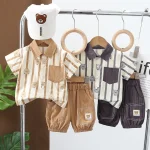Baby Boy Clothes Set T-Shirt+Shorts Kids Boy Summer Clothing Set Cute Cartoon Bear Outfit Set Infant Toddler Tee Shirt Pants - Image 4