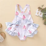 Baby Girls Swimwears Summer Bikini Set Sun Protection Kids Cute Floral Toddler Learn Swimming Suits One-Piece Sunbeach Swimsuits - Image 10