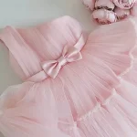 Baby Girls Birthday Dress For 1 2 Year Newborn Baptism Pink Clothes Toddler Kid One Shoulder Elegant Christening Party Tutu Gown - Image 3