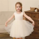 Kids Girls 2-8T Birthday Clothes Backless Bow Cute Baby Baptism Gown Kids Wedding Party Elegant Princess Dresses With Pearls - Image 2