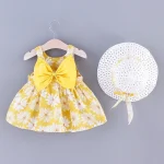 (Girls 0-3 Years Old) Summer New Girls Dress Floral Print Little Fresh Everyday Sweet Princess Dress with Bow - Image 3