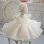 Baby Girl Dress Lace Beading Appliques Baptism Dress for Girls 1st Year Birthday Party Wedding Christening Baby Infant Clothing - Image 7