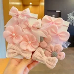 10 Pcs/Set New Baby Girl Cute Colors Flower Hair Bands Ponytail Holder children Soft Scrunchies Rubber Kids Hair Accessories - Image 14