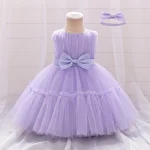 Infant Baby 1st Birthday Baptism Dresses For Girls Kids Elegant Wedding Party Princess Dress Tulle Toddler Girl Summer Clothes - Image 5