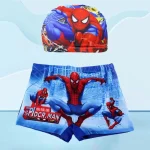 Anime Spiderman Kid Swimwear Pants Cap Set Baby Boy Swimsuit Shorts Cartoon Spiderman kids Swimming Trunks Glasses Gift - Image 3