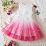 Dress for Kids Girls 2025 New Summer Clothes for 3-8Y Children Clothing Pink Ombre Princess Casual Dress for Birthday Party Wear - Image 4