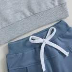 Newborn Baby Boy Pant Sets Autumn Clothes 2 Piece Outfits Contrast Color Long Sleeve Sweatshirt and Elastic Pants Baby Items - Image 5
