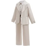 Baby Boy Formal Clothes Set White Gentleman Boys Jacket+Shirt+Pant 3PCS Infant Toddler Child Clothes Suit Baby Clothes 3-12Y - Image 2