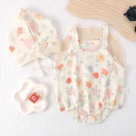 Newborn Baby Girl Clothes Bodysuit+Hat Cartoon Cute Romper Lace Hat Jumpsuit Set 0-12M Birthday Overalls Princess Costume A1192 - Image 3