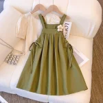 Summer Girls Dress Set Kids Top+Suspender Skirt 2Pic Children Flower Leisure Suit 3-14 Years Youth Party Clothes Kids Dresses - Image 5