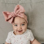 Baby Girl Hair Accessories Baby Headband Newborn Children's Headwear Knit Big Bow Double Layer Kids Hair Band Turban Headdress - Image 3