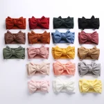 Baby Girl Hair Accessories Baby Headband Newborn Children's Headwear Knit Big Bow Double Layer Kids Hair Band Turban Headdress - Image 6
