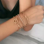 Layered Shiny Rhinestones Bracelets Set for Women Trendy Charms Hand Chains 2023 Fashion Jewelry Accessories on Hand Girls Gifts - Image 7