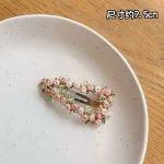 Pink Embroidered Flower Hairpin for Girls Kids Hair Clip Bangs Side Hair Accessory Barrettes - Image 7