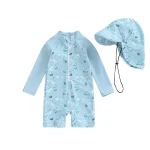 Tregren Toddler Boys Rash Guard Swimsuit Long Sleeve Turtle/Dinosaur Print Infant Bathing Suit Swimwear with Swim Caps Beachwear - Image 10