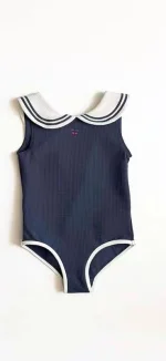 Children's Swimsuit 2025 New Toddler Baby Girls One-piece Swimsuit Summer Navy Swimsuit Swimwear for Girls - Image 8