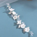 Handmade Rhinestones Hair Accessories for Girls Artificial Crystal Pearl  Headband Tiara Jewelry Hair Clips - Image 4