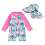Tregren Toddler Boys Rash Guard Swimsuit Long Sleeve Turtle/Dinosaur Print Infant Bathing Suit Swimwear with Swim Caps Beachwear - Image 9