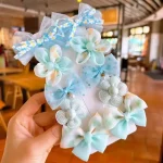10Pcs/Set Cute Bows Baby Hairclips Lace Flower Children Girls Hairpins Hairdresses Baby BB Clip Gifts - Image 9