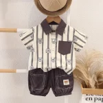 Baby Boy Clothes Set T-Shirt+Shorts Kids Boy Summer Clothing Set Cute Cartoon Bear Outfit Set Infant Toddler Tee Shirt Pants - Image 5