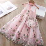 Girls Dress Summer Clothes Hanfu Fashion Children's Vintage Net Yarn Dress Kids Girls Dresses for School Wedding of 12 Years Old - Image 5