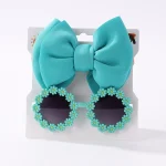 Fashion Baby Hair Glasses Accessories Set Nylon Bows Headband for Newborn Girl Lovely Hairclips Babe Sunglasses Headwear Sets - Image 16