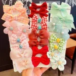 10 Pcs/Set New Baby Girl Cute Colors Flower Hair Bands Ponytail Holder children Soft Scrunchies Rubber Kids Hair Accessories - Image 3