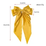 Korean Accessories Hair Clips for Women Girls Big Bowknot Solid Satin Long Ribbon Bows Spring Clamp Barette Cheveux Femme 2023 - Image 6