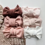 Baby Girl Hair Accessories Baby Headband Newborn Children's Headwear Knit Big Bow Double Layer Kids Hair Band Turban Headdress - Image 5