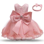 1 Year Baby Girl Birthday Party Dress for Newborn Girls Clothes Polka Dots Costumes Infant Christending Gown Match Bow Headwear - Image 9