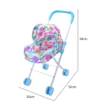 Trendy Plastic + Metal Dolls Pram Iron Support Frame Play Game Kids House Accessories Role Play Baby Stroller Little Girls Boys - Image 15