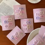 4pcs/set Cute Colorful Geometric Mini Hair Clips For Girls Sweet Hair Ornament Hairpins Barrettes Kids Lovely Hair Accessories - Image 4