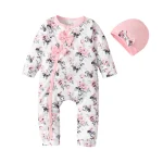 0-18 Months Newborn Baby Girl Romper Clothes Long Sleeve Flower Bodysuit Costume Lovely Baby Spring Jumpsuit Outfit with Hat - Image 8