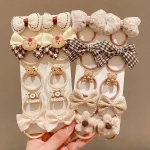 Kids Hair Accessories 10Pcs/Set Baby Girls Cute Hair Band Sweet Bow  Ties Elastic Rubber Princess Flower Headbands for Girls