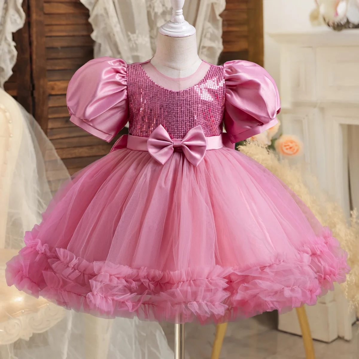 Baby Girl Dress for 1-5Y Baby Girls Princess Dress New Mesh Dress Toddler Birthday Party Costume Elegant Girls Children's Clothe - Image 1